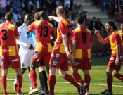 Syrianska - AIK.  Avbruten vid 1-0