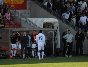 Syrianska - AIK.  Avbruten vid 1-0